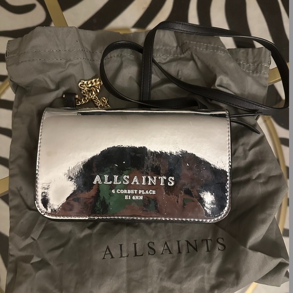 AllSaints Ludivine Metallic Leather Crossbody - Picture 5 of 7